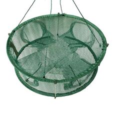 Rete da pesca pieghevole automatica con asta di supporto Gabbia da pesca Rete per aragosta, Colore: 4 fori verde