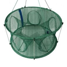 Rete da pesca pieghevole automatica con asta di supporto Gabbia da pesca Rete per aragosta, Colore: 5 fori verde
