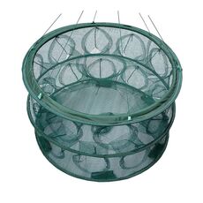 Rete da pesca per gamberetti da lancio a mano con gabbia da pesca rotonda pieghevole automatica a doppio strato da 70 cm