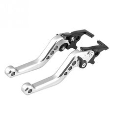 1 paio di moto CNC a sei velocità a doppio disco freno manubrio cappuccio leva freno bici elettrica regolabile (argento)