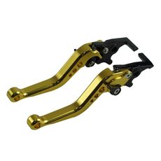 1 paio di motociclette CNC a sei velocità con freno a doppio disco, manubrio regolabile, leva freno bici elettrica (oro)