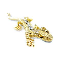 Adesivo per auto 3D in metallo geco con strass in lega di zinco (oro)