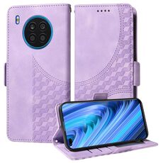 Custodia per telefono in pelle stellata con rombo goffrato per Honor 50 Lite (viola)