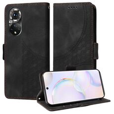 Custodia per telefono in pelle stellata con rombo goffrato per Honor 50 5G (nera)