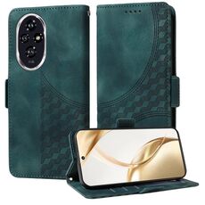 Custodia per telefono in pelle stellata con rombo goffrato per Honor 200 (verde)