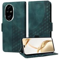 Custodia per telefono in pelle stellata con rombo goffrato per Honor 200 Pro (verde)
