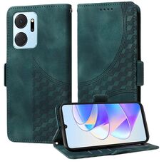 Custodia per telefono in pelle stellata con rombo in rilievo per Honor X7a 4G / Play7T (verde)