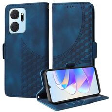 Custodia per telefono in pelle stellata con rombo in rilievo per Honor X7a 4G / Play7T (blu)