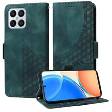 Custodia per telefono in pelle stellata con rombo goffrato per Honor X8 4G / X30i (verde)