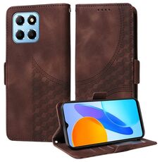 Custodia per telefono in pelle stellata con rombo goffrato per Honor X6 4G / X6s (marrone)