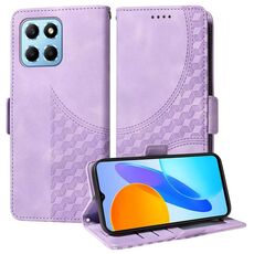 Custodia per telefono in pelle stellata con rombo goffrato per Honor X6 4G / X6s (viola)