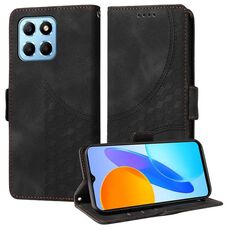 Custodia per telefono in pelle stellata con rombo goffrato per Honor Play6C / 70 Lite (nera)