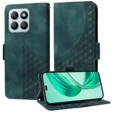 Custodia per telefono in pelle stellata con rombo goffrato per Honor X8b (verde)