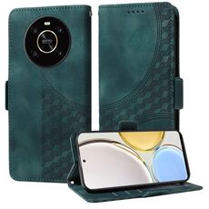 Custodia per telefono in pelle stellata con rombo goffrato per Honor Magic4 Lite 4G / 5G (verde)