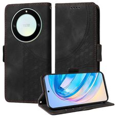 Custodia per telefono in pelle stellata con rombo goffrato per Honor X9A 5G / X40 5G (nera)