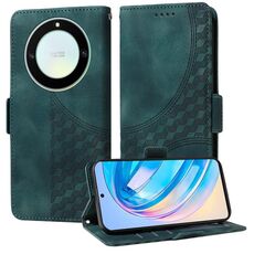 Custodia per telefono in pelle stellata con rombo goffrato per Honor Magic5 Lite (verde)