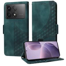 Custodia per telefono in pelle stellata con rombo goffrato per Redmi K70 / K70 Pro (verde)