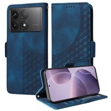 Custodia per telefono in pelle stellata con rombo goffrato per Redmi K70 / K70 Pro (blu)