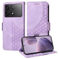 Custodia per telefono in pelle stellata con rombo goffrato per Redmi K70 / K70 Pro (viola)