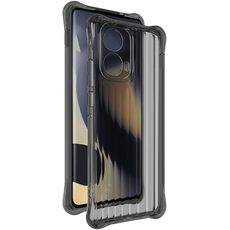 Per Motorola Edge 2024 5G IMAK Custodia per cellulare in TPU con texture ondulata (nero trasparente)