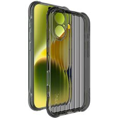 Per iPhone 16 Custodia per telefono in TPU con airbag IMAK ondulato (nero trasparente)