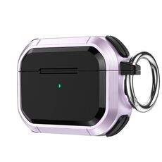 Custodia protettiva per AirPods 3 Armor TPU + PC Earbuds Box con fibbia in metallo (lavanda)