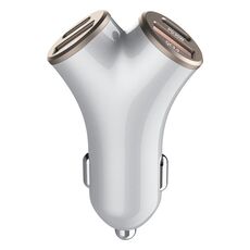 A2 2 USB + 2 Type-C Adattatore di alimentazione per ricarica rapida del telefono Caricatore per auto a forma di Y da 78 W (Argento)