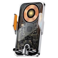 C1 Caricatore rapido wireless per auto 66W Supporto per telefono Sensore a infrarossi Stile punk(Argento)