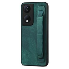 Per Honor X7b Retro Wristband Holder Custodia per telefono in pelle posteriore (verde)