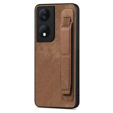 Per Honor X7b Retro Wristband Holder Custodia per telefono in pelle posteriore (marrone)
