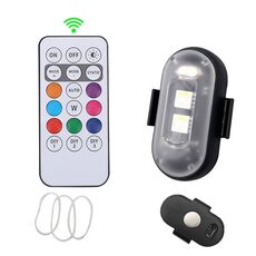 Spia lampeggiante colorata universale per telecomando senza fili per moto, dimensioni: tipo magnetico (1 luce 1 telecomando)