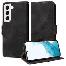 Custodia per telefono in pelle stellata con rombo goffrato per Samsung Galaxy S22+ 5G (nera)