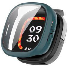 Per Fitbit Ace LTE PC + custodia protettiva per orologio integrata con pellicola in vetro temperato (verde pino)