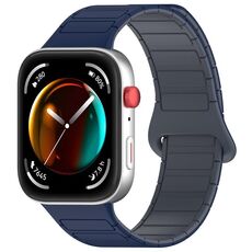 Per Huawei Watch Fit3 cinturino per orologio magnetico in silicone bicolore con fibbia colorata (blu notte grigio)