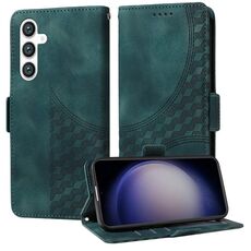 Custodia per telefono in pelle stellata con rombo goffrato per Samsung Galaxy S23 FE 5G (verde)