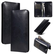 Custodia con doppio slot per scheda telefonica in PU Flip, dimensioni: 17 x 9,5 cm (blu)