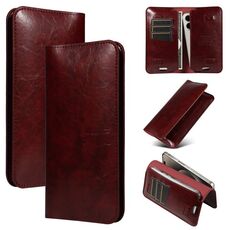 Custodia con doppio slot per scheda telefonica in PU, dimensioni: 17 x 9,5 cm (rosso vino)