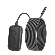 Endoscopio industriale HD con cavo rigido connesso WiFi con doppia fotocamera Y15 da 5,5 mm, lunghezza: 10 m (nero)