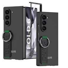 Per Samsung Galaxy Z Fold6 GKK Custodia per telefono con cinturino da polso laterale con foro grande integrato (nero)