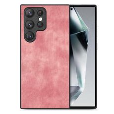 Custodia per telefono con cover posteriore per PC in pelle vintage per Samsung Galaxy S24 Ultra 5G (rosa)
