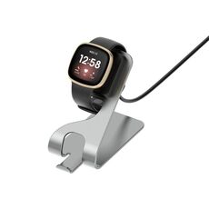 Per caricabatterie per orologio con staffa metallica in lega di alluminio Fitbit Ace LTE, lunghezza: 1,5 m (grigio)