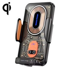 Caricatore rapido magnetico per telefono cellulare con caricabatterie wireless per auto trasparente da 120 W (nero)
