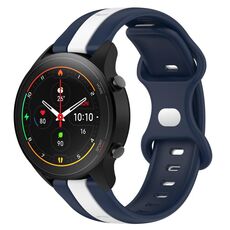 Per Xiaomi MI Watch S1 Pro 22mm Cinturino in silicone bicolore con fibbia a farfalla (bianco + blu)