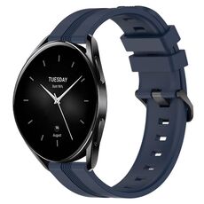 Per Xiaomi Watch S2 42mm 22mm Cinturino Slicone a strisce concave (blu navy)
