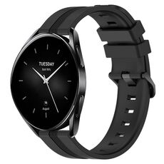 Per Xiaomi Watch S2 42mm 22mm Cinturino in silicone a strisce concavo (nero)