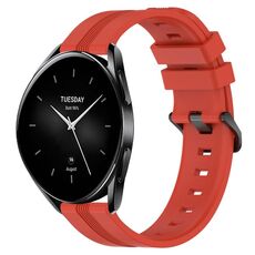 Per Xiaomi Watch S2 42mm 22mm Cinturino in silicone a strisce concavo (rosso)