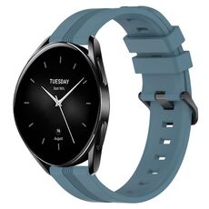 Per Xiaomi Watch S2 42mm 22mm Cinturino Slicone a strisce concave (Rock Cyan)