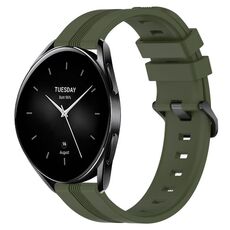 Per Xiaomi Watch S2 46mm 22mm Cinturino in silicone a strisce concavo (verde militare)