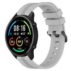 Per Xiaomi MI Watch Color 22mm Cinturino in silicone a strisce concave (grigio)