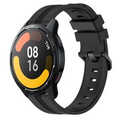 Per Xiaomi Watch S1 Active 22mm Cinturino in silicone a strisce concave (nero)